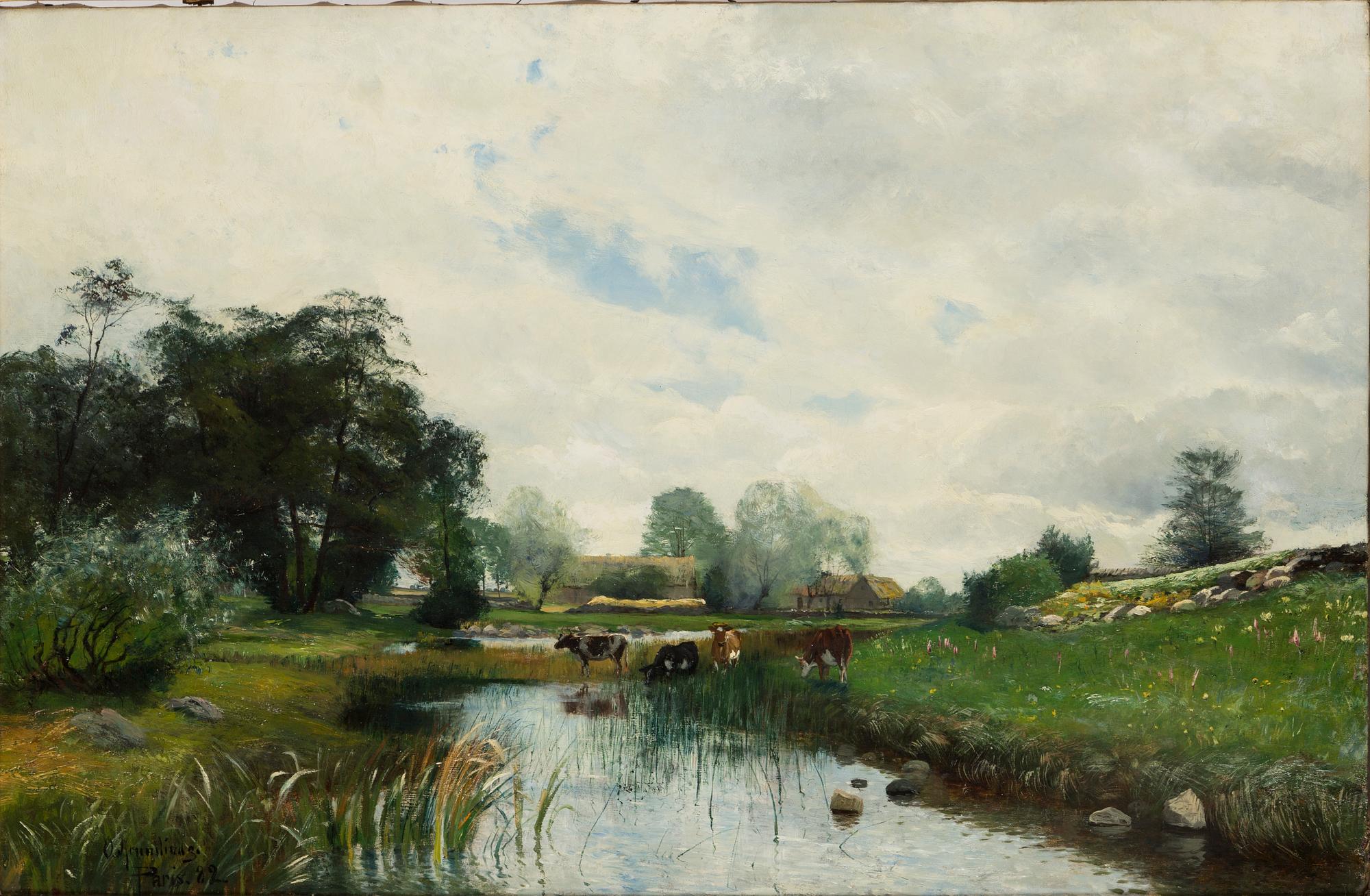 OLOF KRUMLINDE, olja på duk, signerad och daterad Paris (18)82.