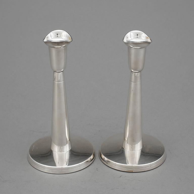 LJUSSTAKAR, ett par, silver, Ceson, Göteborg, 1956.