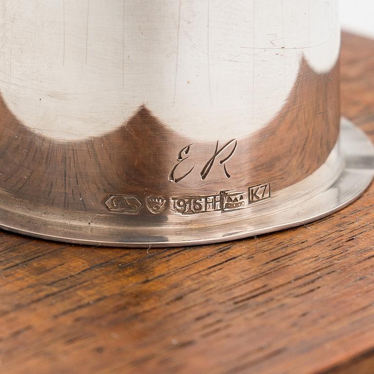 Eero Rislakki, A pair of silver and teak candlesticks. Kultakeskus, Hämeenlinna 1963.