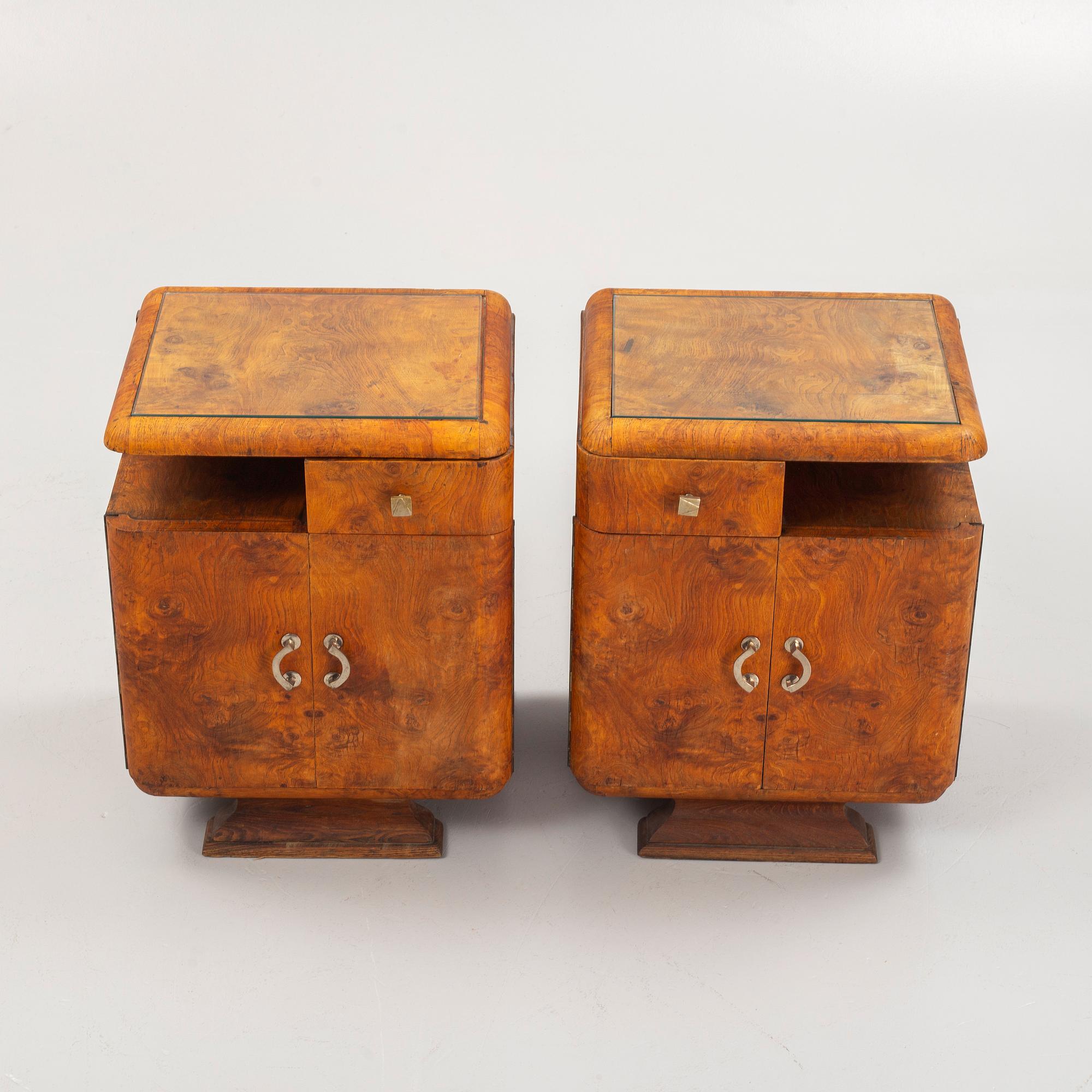A pair of smoking tables, 1930's.
