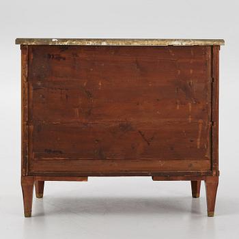 A late Gustavian-style mahogany commode, 19th century.