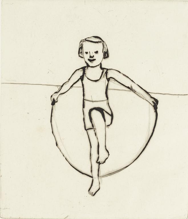 Lena Cronqvist, drypoint etching, signed.