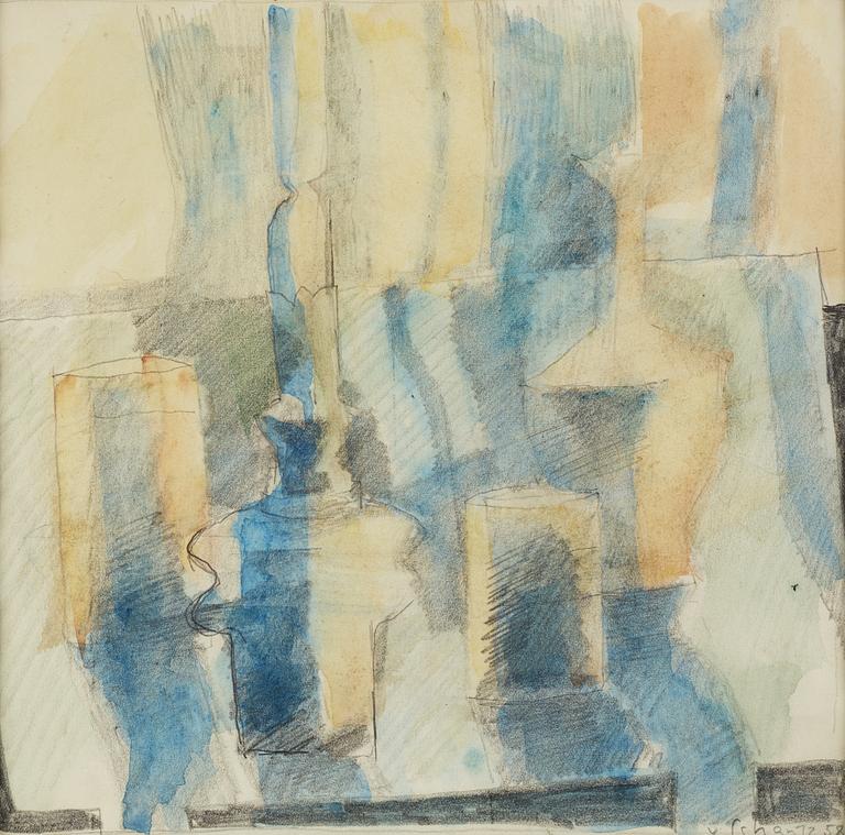 Philip von Schantz, watercolor, signed and dated -58.
