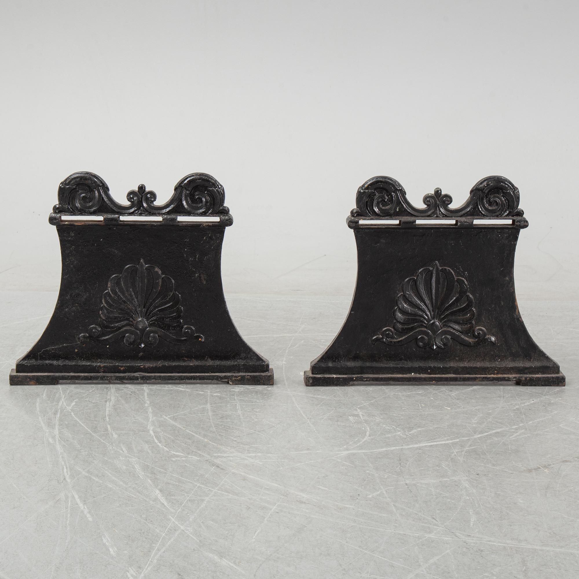 Folke Bensow, a set of 'Parkbänk No 1' cast iron gables, Näfveqvarns Bruk.