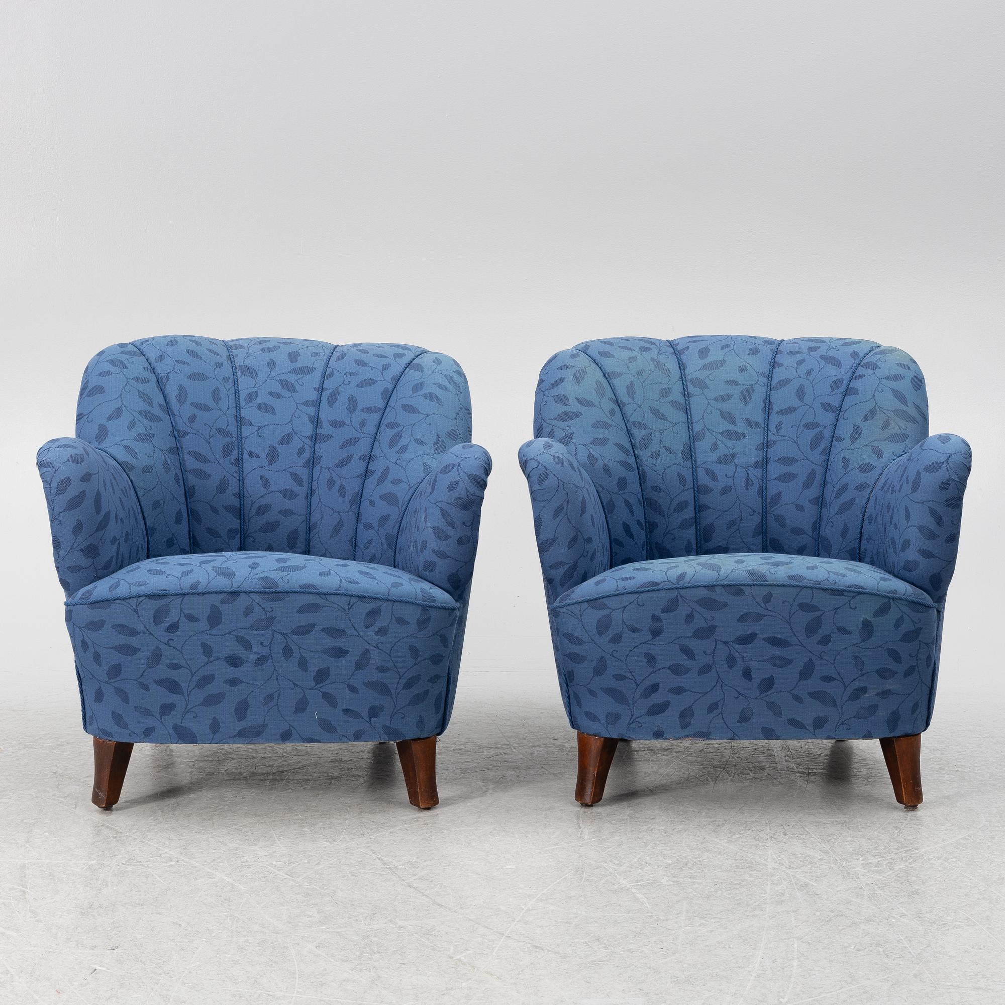 Fåtöljer, ett par, 1900-talets första hälft.