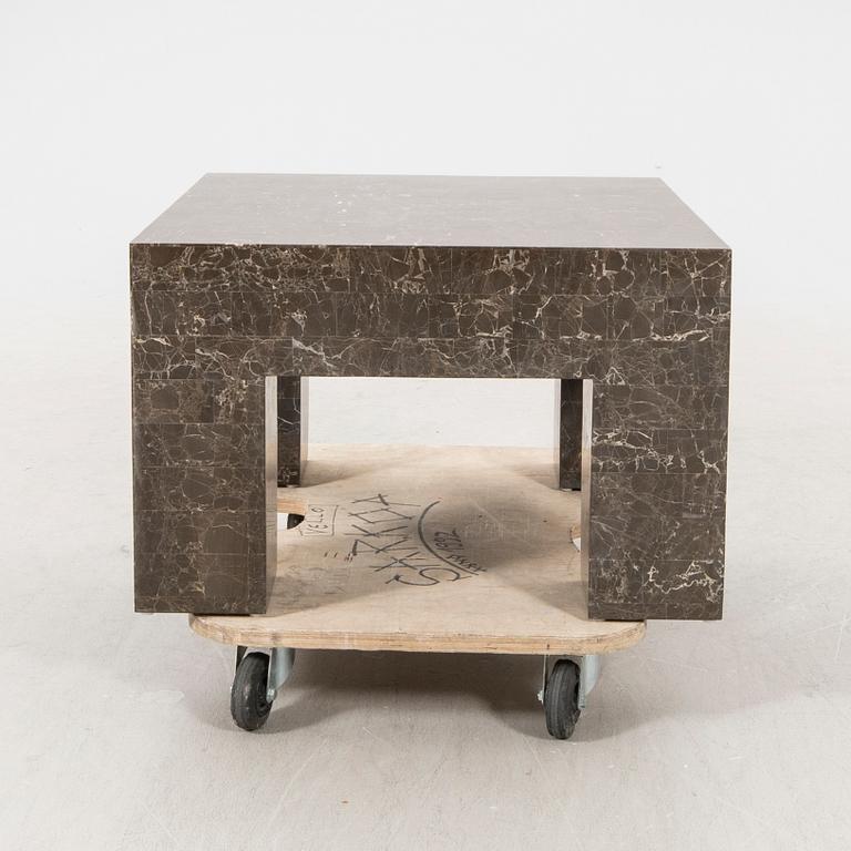 A late 20th century/21§st century travertin coffee table.