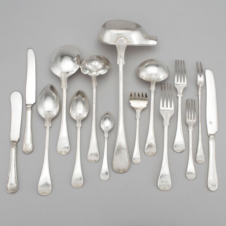 BESTICKUPPSÄTTNING, 72 delar, nysilver, modell "Gammal fransk", bland annat Gense.