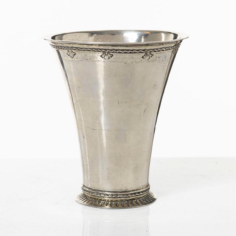 Conrad Heitmüller, bägare, silver Nyköping 1769.