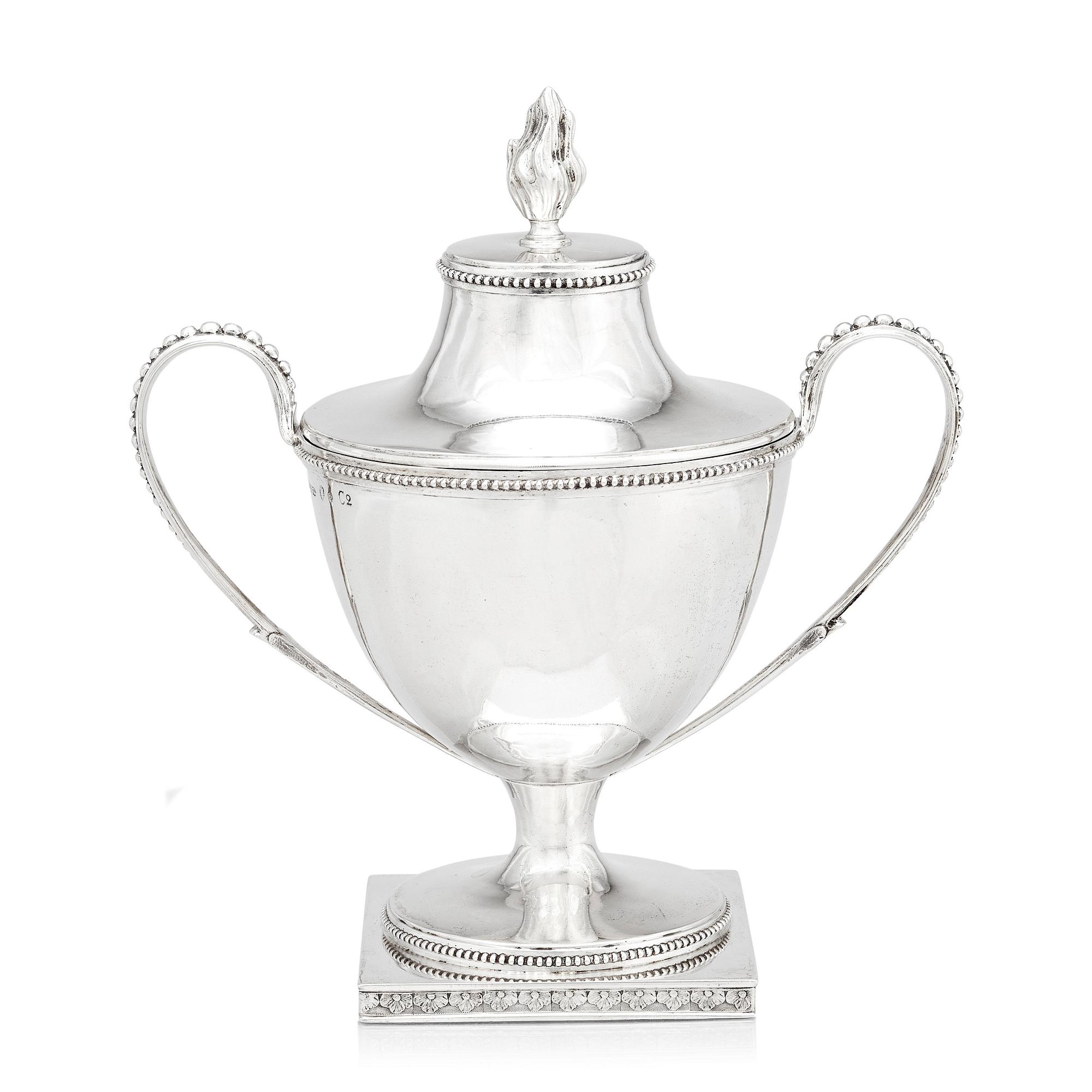 Petter Eneroth, sockerskål med lock, silver, Stockholm 1785. Gustaviansk.