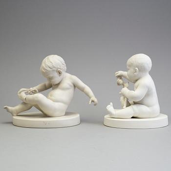 TWO PARIAN FIGURES, Gustafsberg 1900 and 1910.