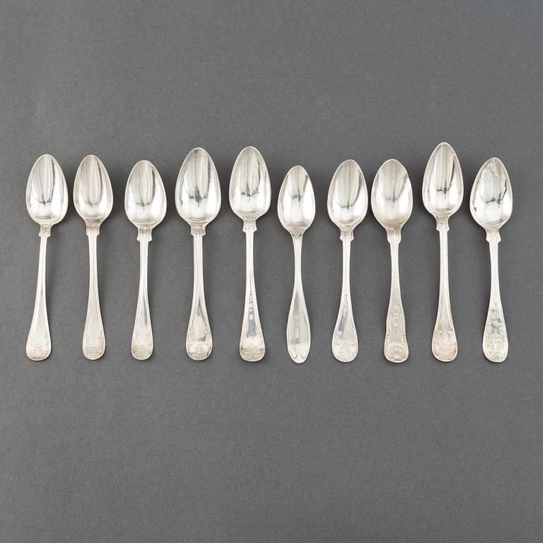 Kaffeskedar, 32 st, silver, Sverige, 1856-1905.