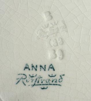 SERVISDELAR, 22 st. Flintgods, "Anna", Rörstrand.