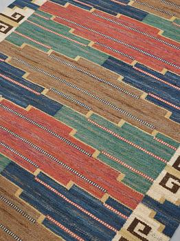 Märta Måås-Fjetterström, Matto, "Blå heden", flat weave, ca 218,5-222 x 148,5 cm, signed AB MMF.