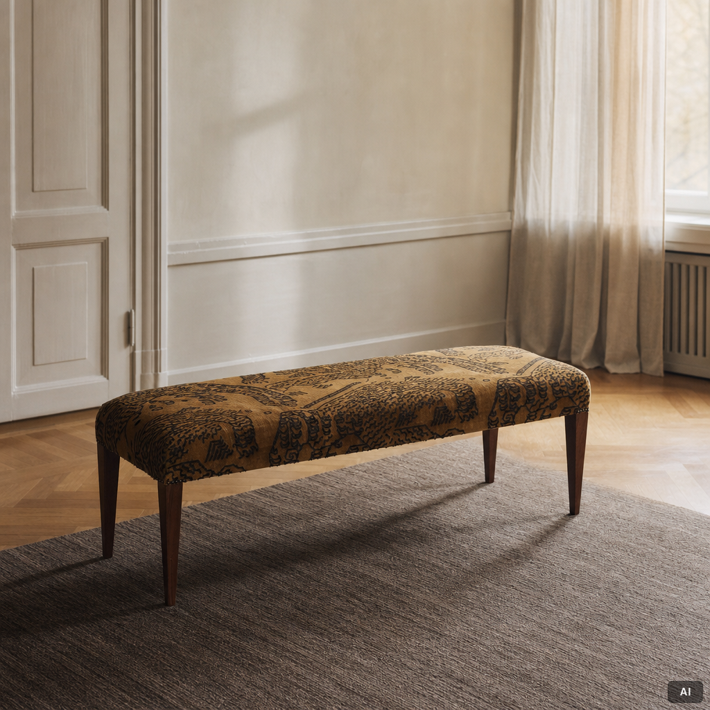 Josef Frank, a 'E8' bench, Svenskt Tenn, Sweden.