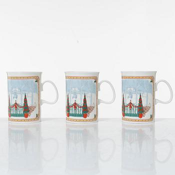 Gucci, A set of six vintage christmas mugs.
