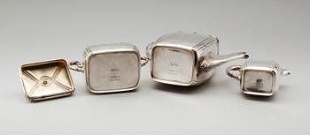 KAFFESERVIS, 3 delar, silver, 1930. Total vikt ca 1080 gram.