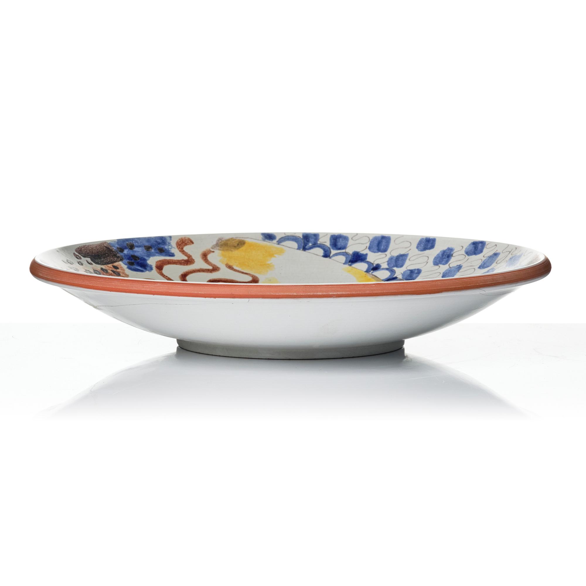 Wilhelm Kåge, a faience dish, Gustavsberg, Sweden, 1942.