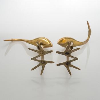 A pair of brass figurines, 20th/21st century.