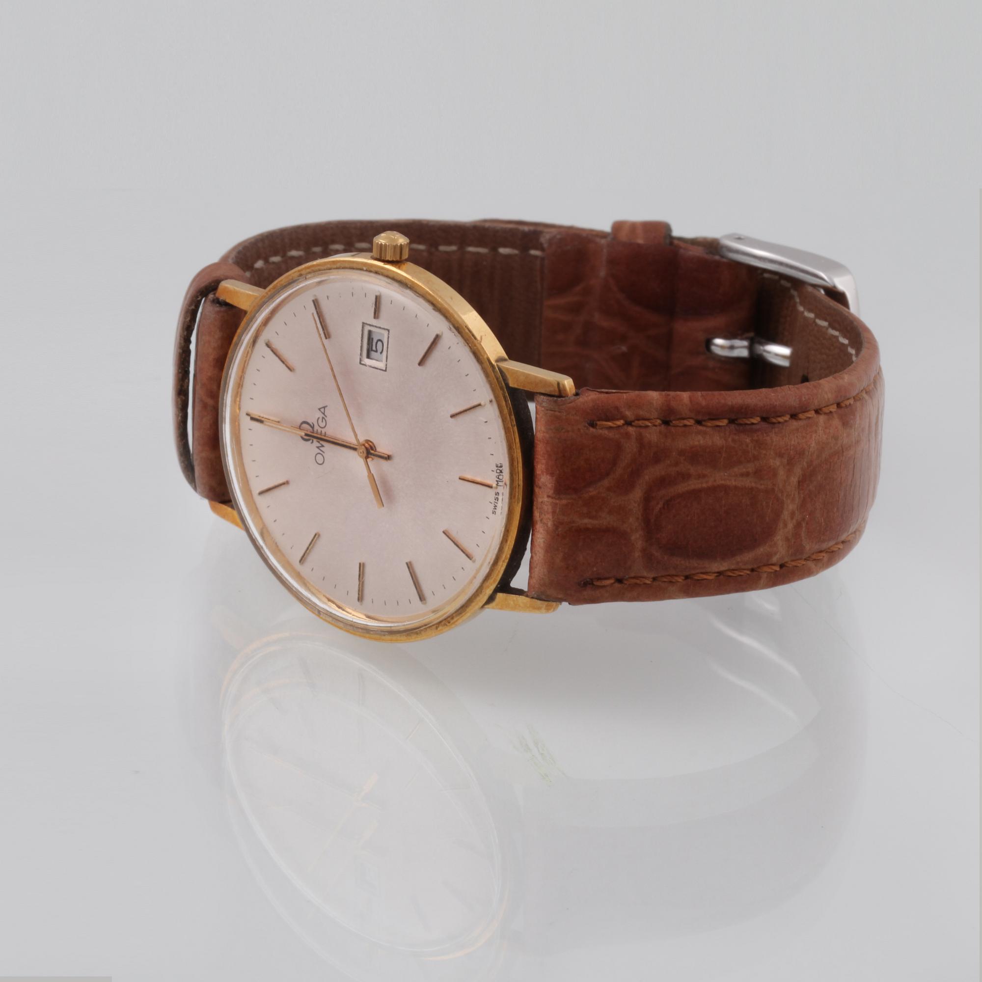 ARMBANDSUR, 18 k guld, Omega. total vikt 30 g.