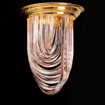 A pair of late 20th century Italian glass ceiling lights.