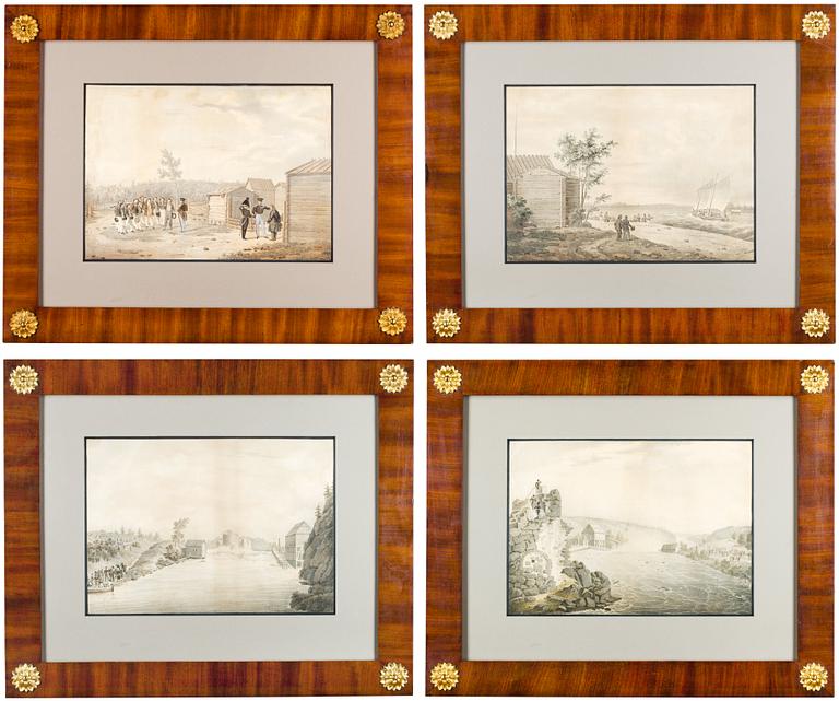 A SET OF FOUR RUSSIAN LITHOGRAPHS. НАБОР РОССИЙСКИХ ЛИТОГРАФИИ, 4 ЧАСТИ.