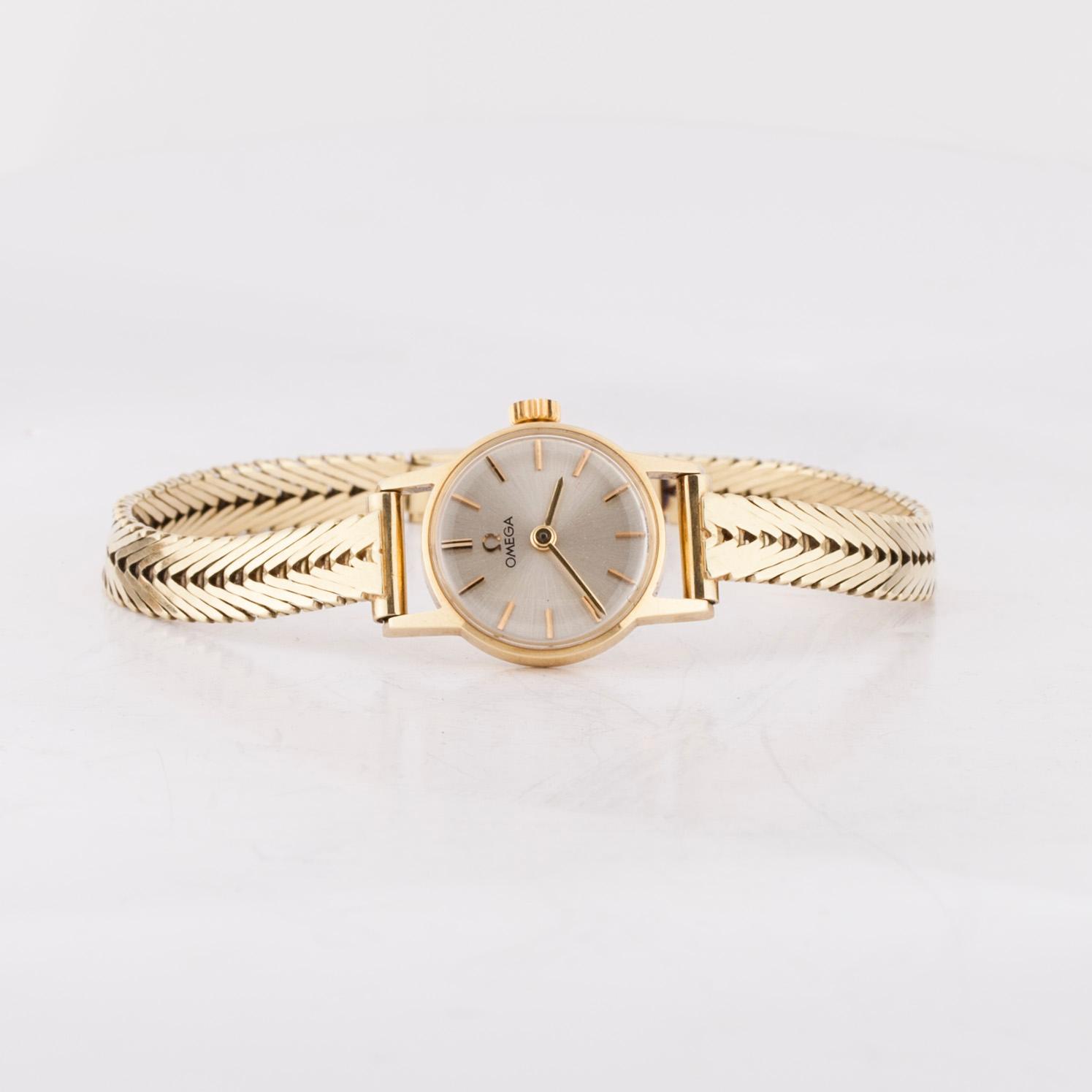 ARMBANDSUR, dam, Omega, 14K guld. 1960-tal. Vikt tot. 25 g.