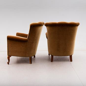 FÅTÖLJER, 1 par, 1900-tal.