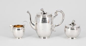 KAFFESERVIS, 3 delar, silver, GAB, Stockholm, 1944. Tot vikt 769g.