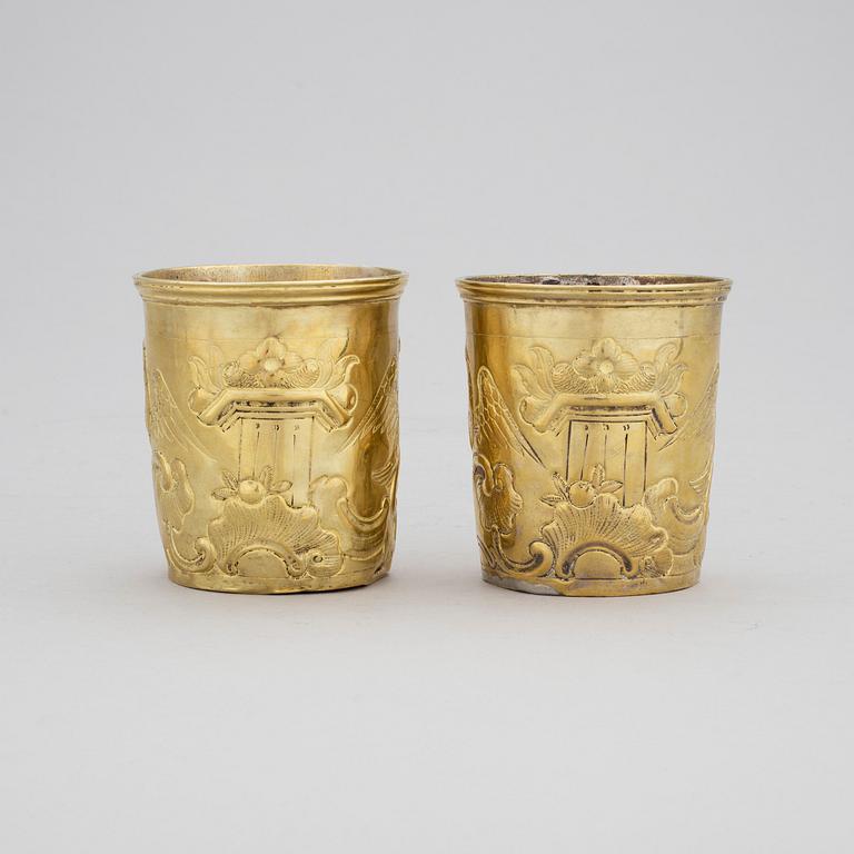 BÄGARE, mässing /Argent haché, troligen sent 1700-tal, Ryssland.