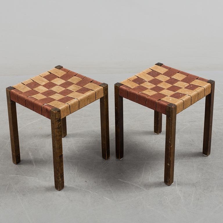 A pair of stools designed by Axel Larson from Svenska Möbelfabriken, 1930s.