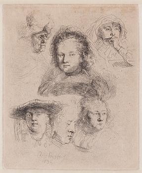 Rembrandt Harmensz van Rijn, ”Head of Saskia and others”.