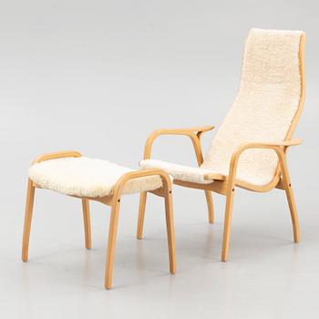 Yngve Ekström, a "Lamino" armchair with ottoman, Swedese, Sweden.