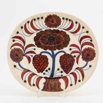 Birger Kaipiainen, a decorative 'Rose' ceramic plate, signed, numbered 1581/2000, Arabia Art Made in Finland 1980.