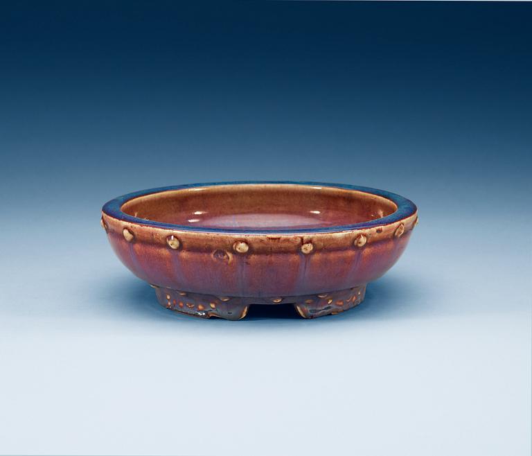 A 'chün-galzed' censer/bulbbowl, Qing dynasty.