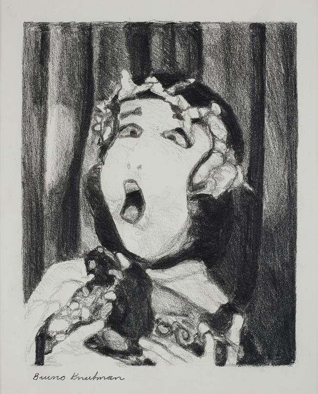 Bruno Knutman, pencil drawing, signed.