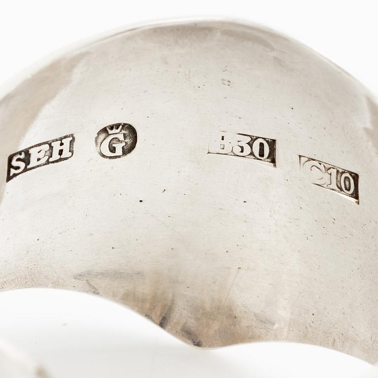 Sven-Erik Högberg, a pair of earrings, silver, Gothenburg 1977.