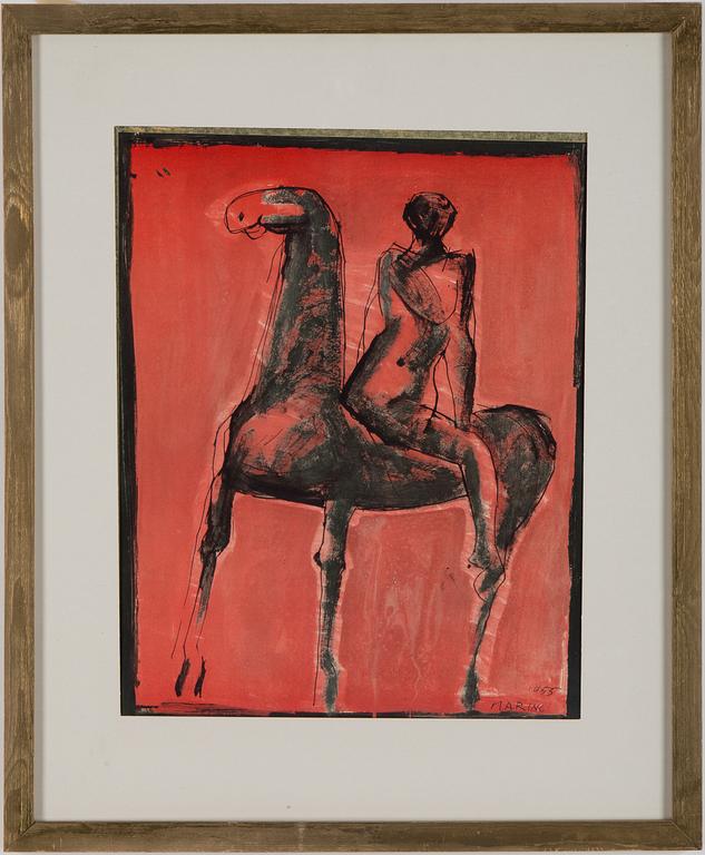 MARINO MARINI, lithographic print, signed and dated 1955 in print.