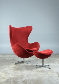 FÅTÖLJ med FOTPALL, "Ägget", Arne Jacobsen, Fritz Hansen.
