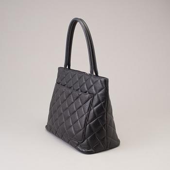 Black Caviar Leather Medallion Tote Bag, 2000-2002.