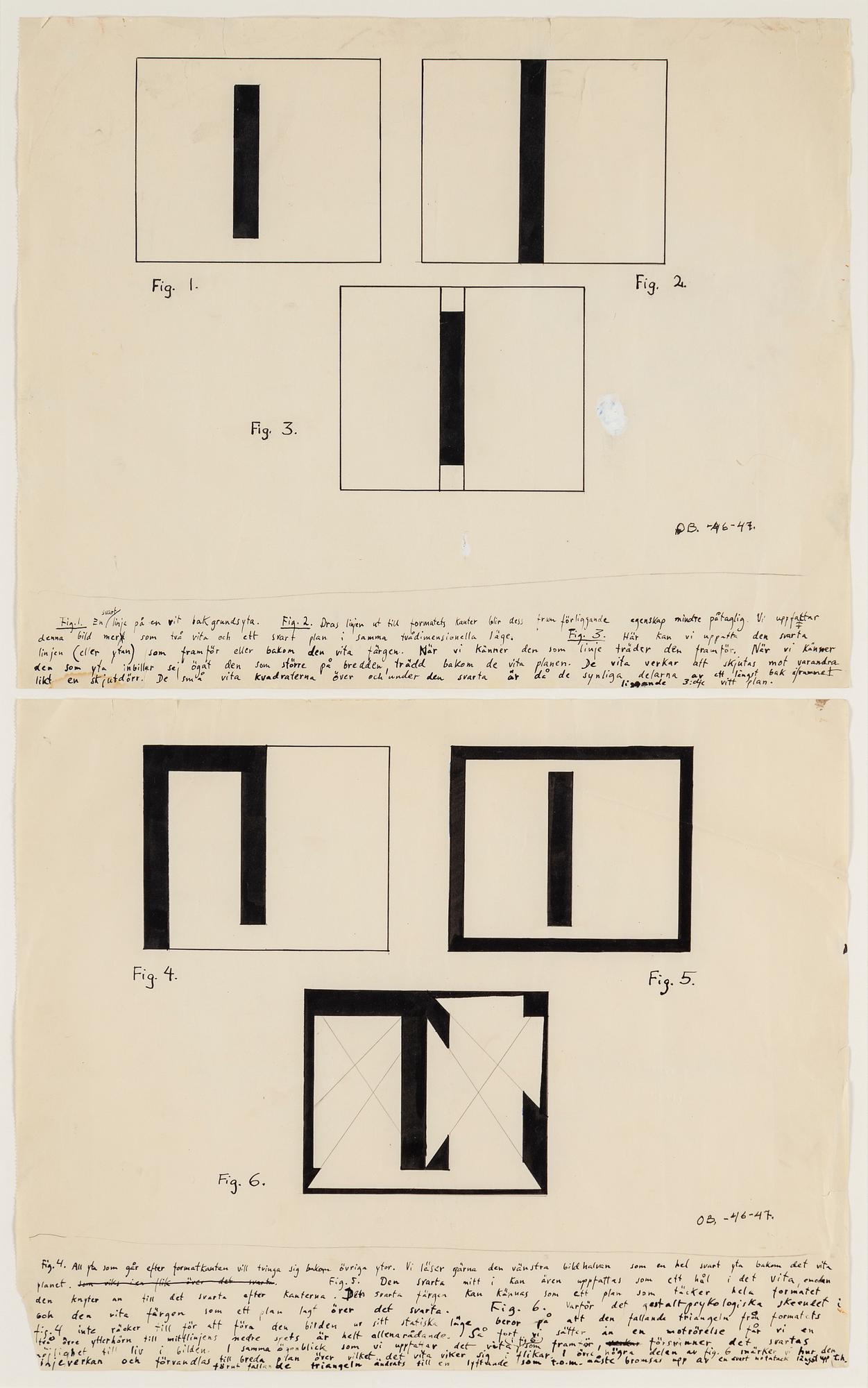 OLLE BONNIÉR, 2 framed together, indian ink, signed and dated -46-47.
