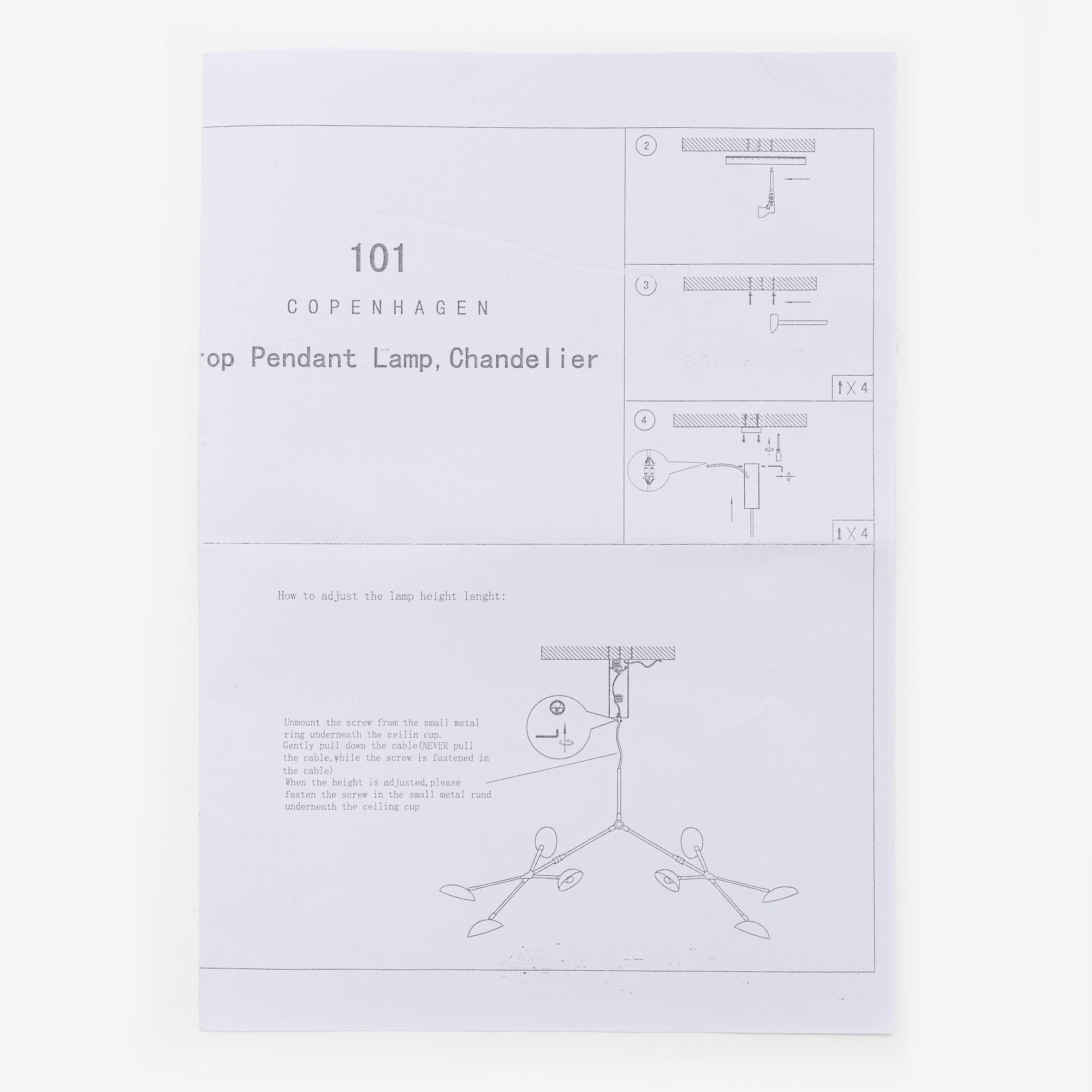 Kristian Sofus Hansen & Tommy Hydahl, taklampa, "Drop Chandelier", 101 Copenhagen, Danmark.
