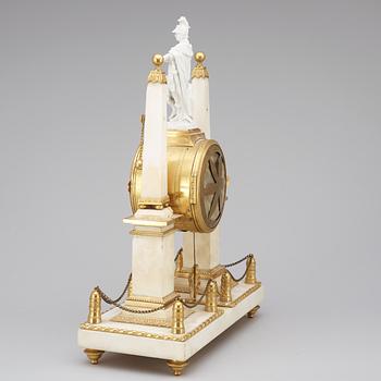 A Louis XVI late 18th century mantel clock.