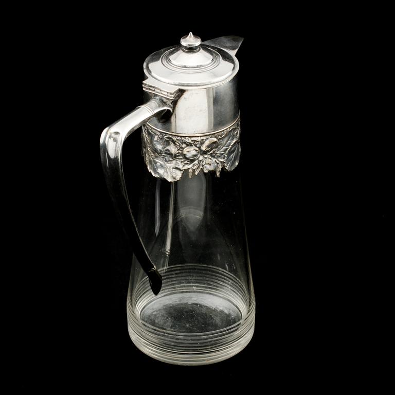 KANNA, glas och nysilver, Orivit Metallwaren-Fabrik, Tyskland, jugend, 1900-talets första del.