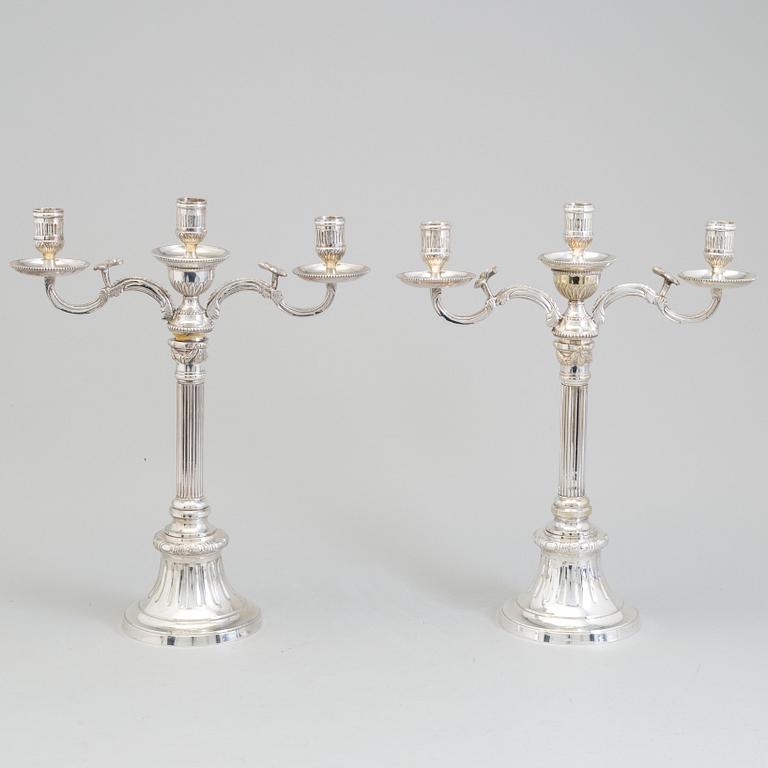 A pair of silverplated candelabra, "Väsby" of the IKEA 18th century series, late 20th century.