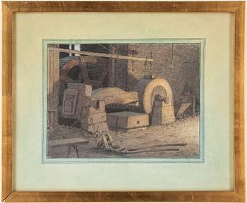 FERDINAND BOBERG, 2 st, bl a  "Karmansbo",daterad 1942 blyertsteckning/krita samt akvarell, signerade.