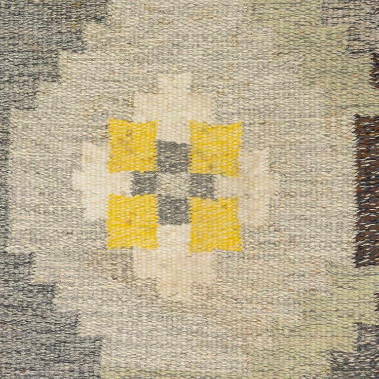 A flat weave carpet, signed RE, ca  222 x 155 cm.