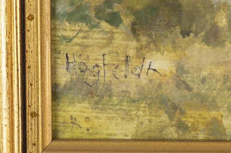 Robert Högfeldt, olja på pannå, signerad Högfeldt.