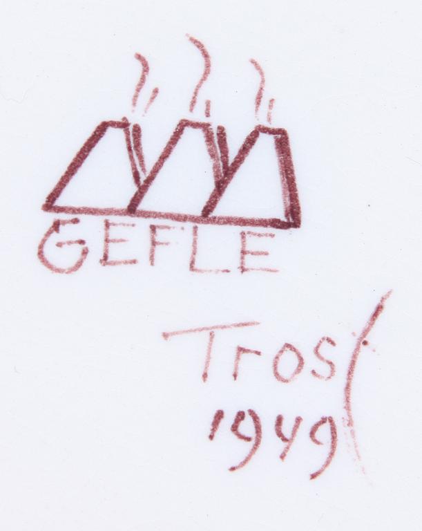 BRICKA, flintgods, Eugen Trost, Gefle Porslinsfabrik, 1949.