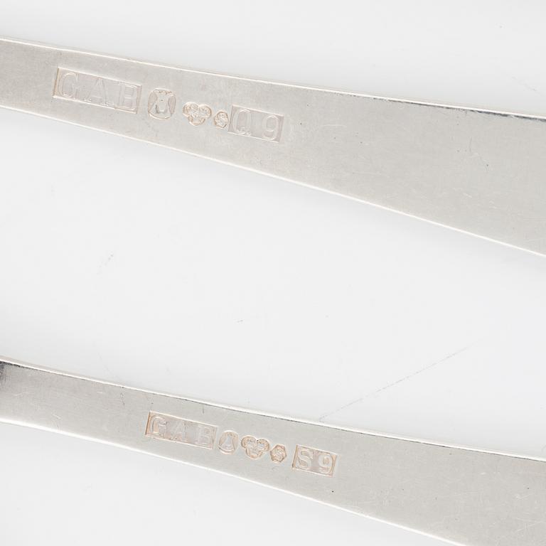 Jacob Ängman, besticksuppsättning, silver, 85 delar, "Rosenholm", GAB, Stockholm, 1955-1991.