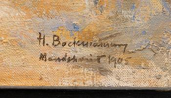 HUGO BACKMANSSON, öljy kankalle, signeerattu ja päivätty  Manchuriet 1905.